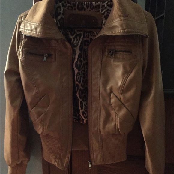 Brown leather jacket