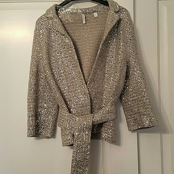 Sequined knit jacket