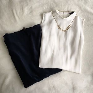 Crepe white high next top - never worn!