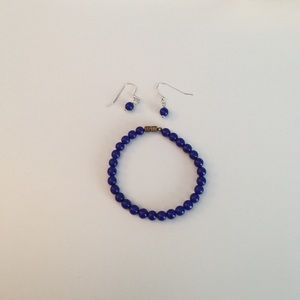 Blue bracelet and matching earrings