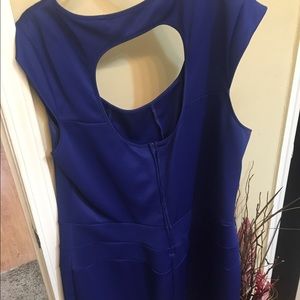Plus size Blue keyhole dress