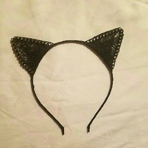 Custom lace rhinestone cat ears
