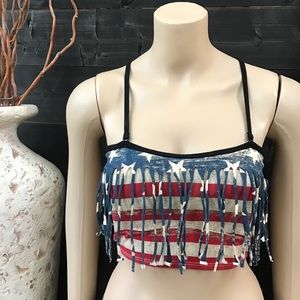 💕SALE💕 Fringed Flag Top