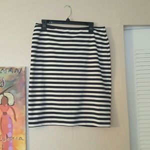 Black and white striped skirt