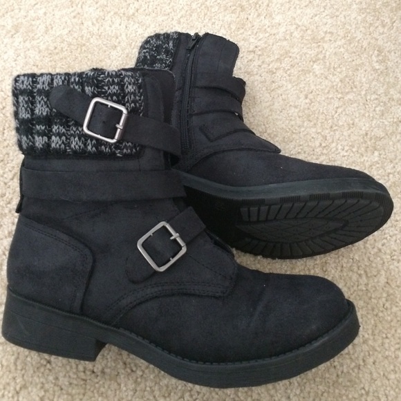 Candies black suede boots