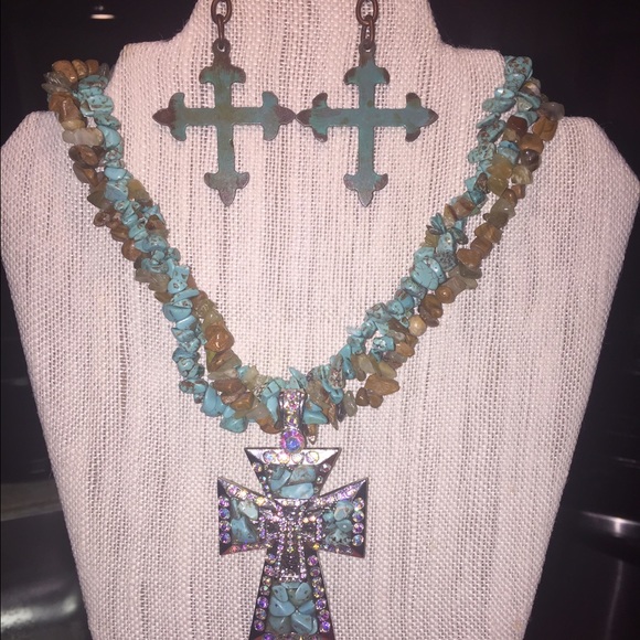 Boho Necklace and earrings set