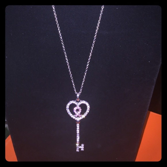 Breast cancer awareness key necklace and earrings
