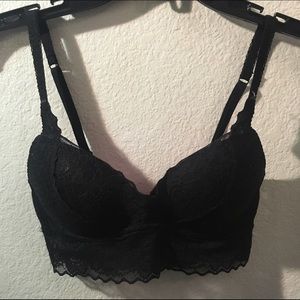 Victoria's Secret Pink push up black lace bralette