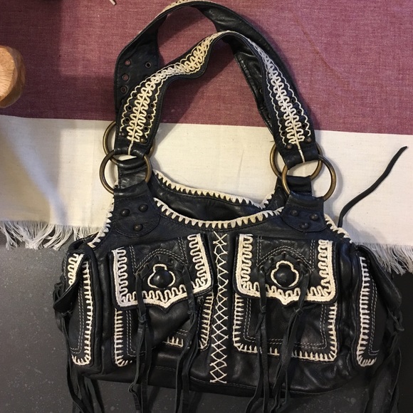 Betsey Johnson black tassel handbag