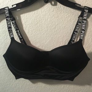 Victoria's Secret Pink pushup black caged bralette