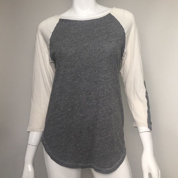 Nation Ltd. Gray/White Baseball Tee Size S - Picture 1 of 4