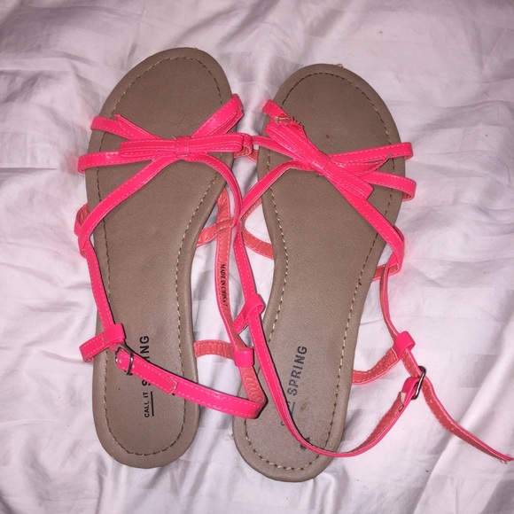 pink bow sandals