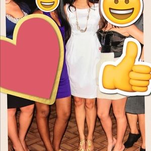 White knee length empire waist dress XS