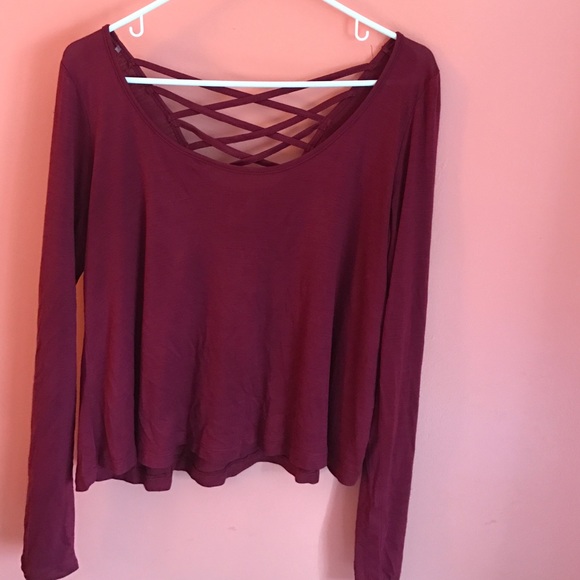 Long sleeve red flowy shirt
