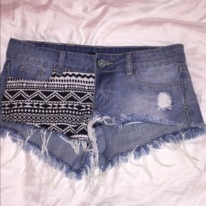 aztec cut off shorts