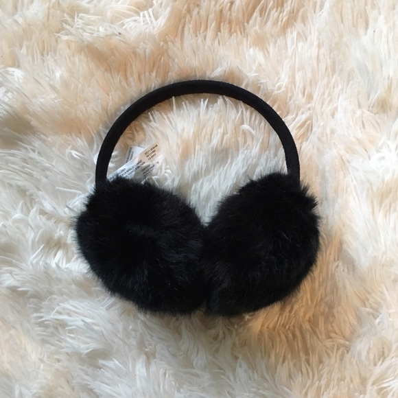 Black fur earmuffs