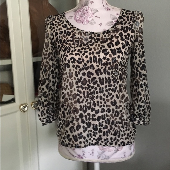 Sheer Cheetah Print Blouse - Picture 1 of 2