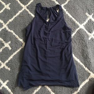 Oiselle navy mesh workout tank