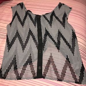 Black and white blouse