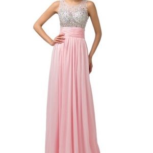 Pink Chiffon prom dress- worn once
