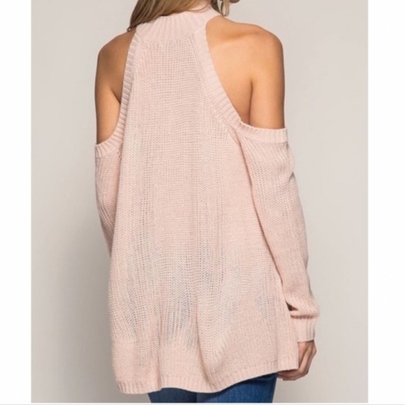 High Neck Cold Shoulder Sweater - Picture 3 of 3