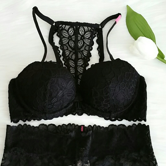 Beautiful Pink Vs Push-up Bra 36C +Panty size L - Picture 2 of 4