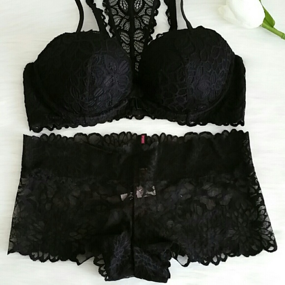 Beautiful Pink Vs Push-up Bra 36C +Panty size L - Picture 3 of 4