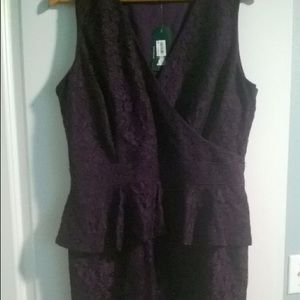 Lace V-Neck Peplum dress