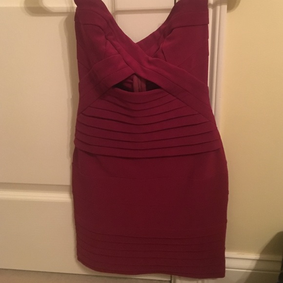 Maroon strapless