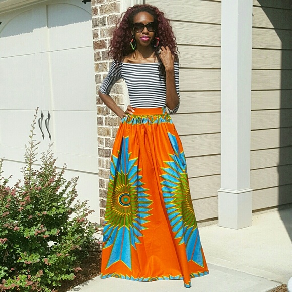 Ankara African Print Maxi Skirt - Custom Made