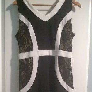 Black and white cocktail dress