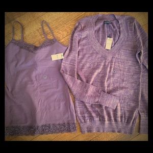 Sweater and matching lace cami!