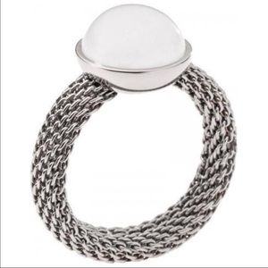 Skagen Women's Mesh Ring with White Stone