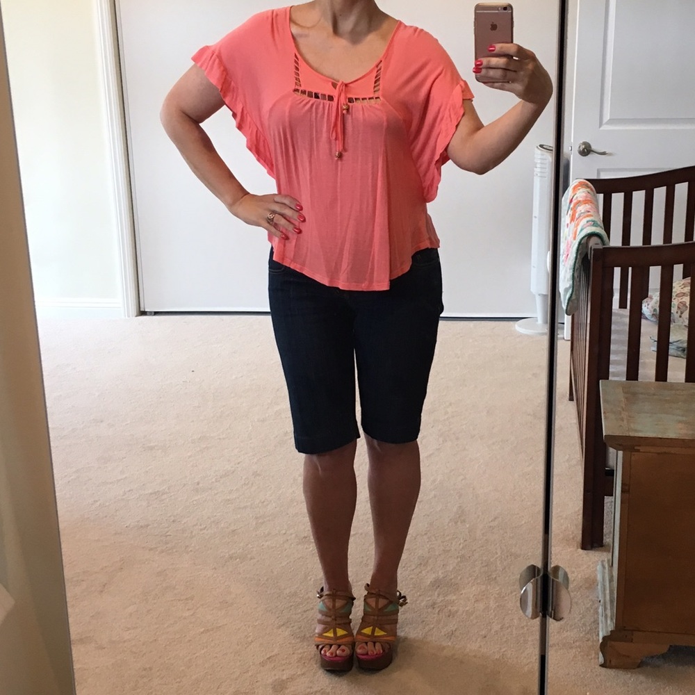 Ella Moss for Anthropologie Coral Flowy Top - XS