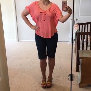 Ella Moss for Anthropologie Coral Flowy Top - XS