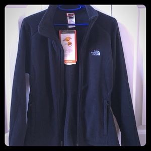 Women small micro black fleece jacket