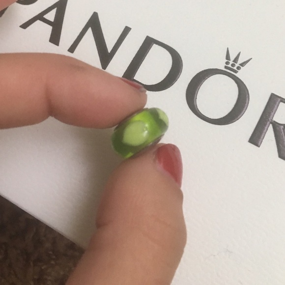 Murano green heart pandora charm