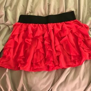Ruffles mini skirt - pink & black | Express