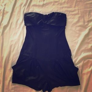 NWOT Do&Be Faux Leather Romper size M