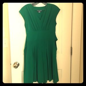 Anthropologie 100 percent silk emerald dress
