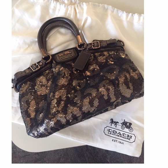 Coach Madison Sequin Leopard Mini Bag - Picture 2 of 3