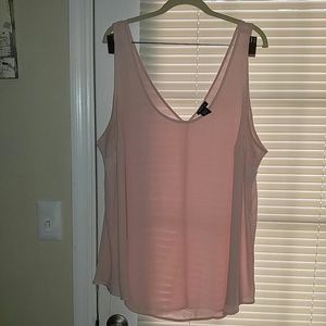 Blush pink chiffon tank