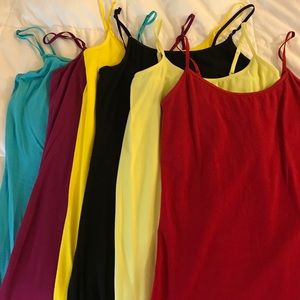 Spaghetti strap camis colors as shown