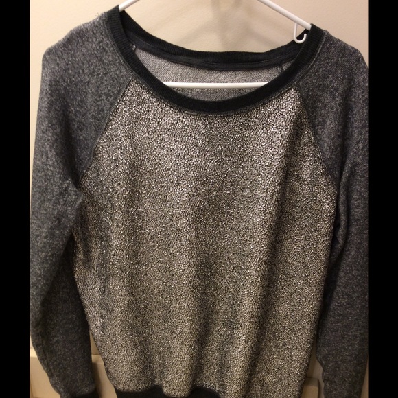 Express Tops - Express Metallic/Foil Sweatshirt/Sweater