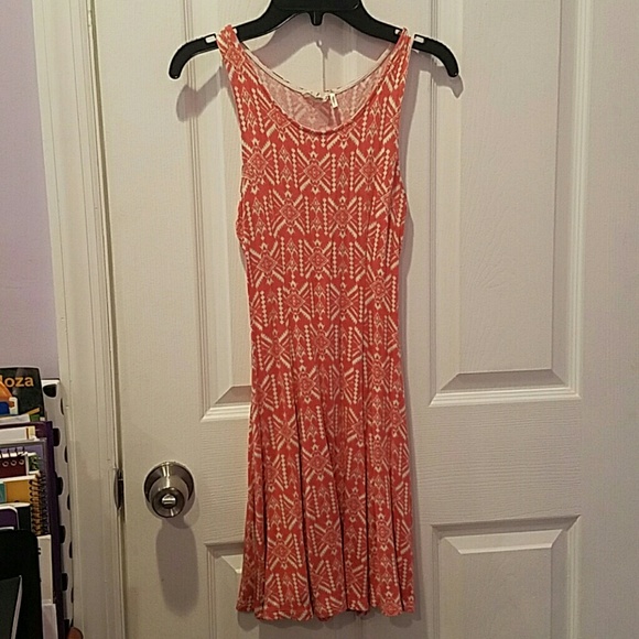 orange fitted dress