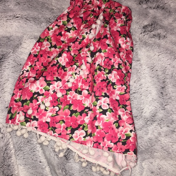 floral pom pom shorts