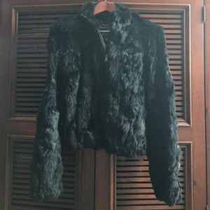 Genuine rabbit fur coat