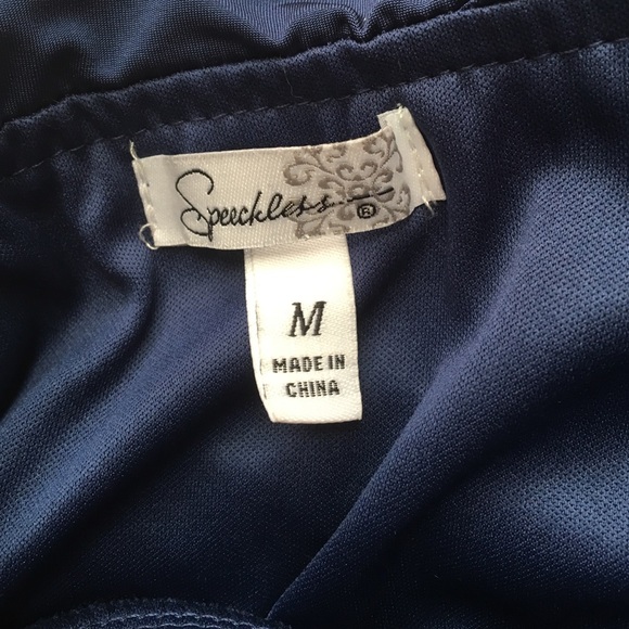 Strapless Navy Blue Body-Con Ruffle Dress - Picture 3 of 3