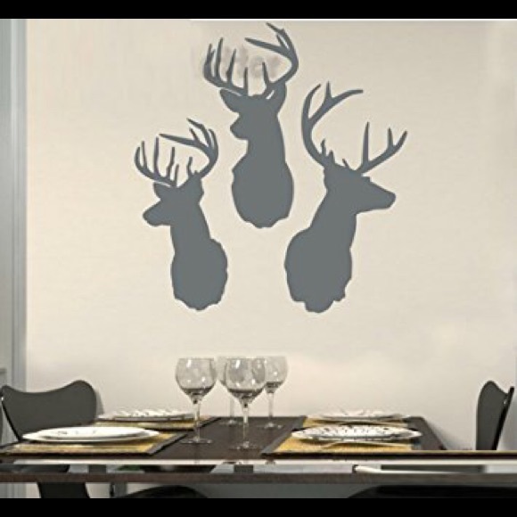 DEER HEAD WALL DECAL (WHITE) - Picture 1 of 1