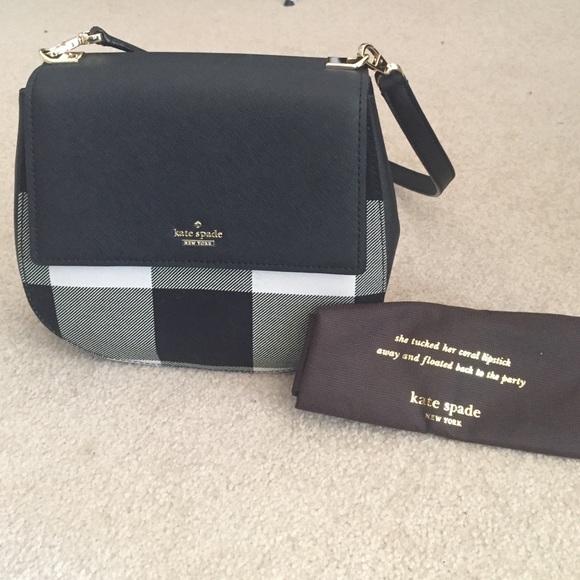 Kate spade black white check cross body